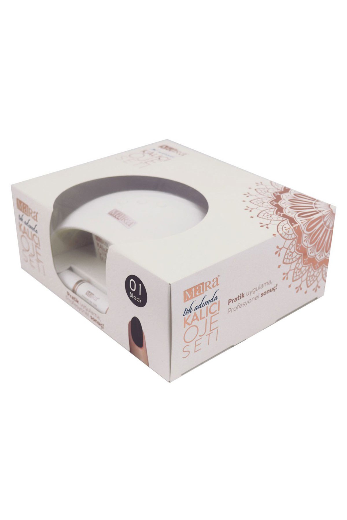 Mara Kalıcı Oje Seti 01 Black + Manikür Peeling Hediye