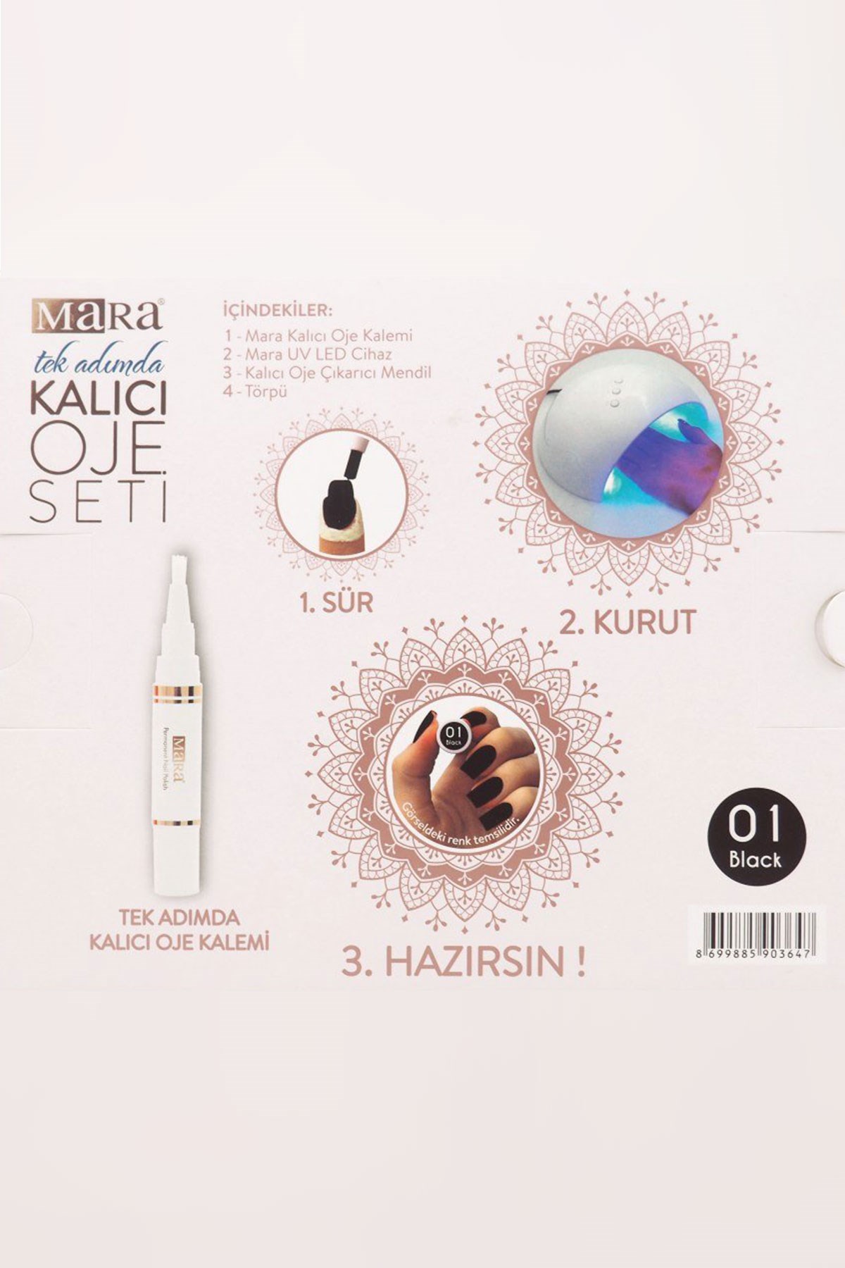 Mara Kalıcı Oje Seti 01 Black