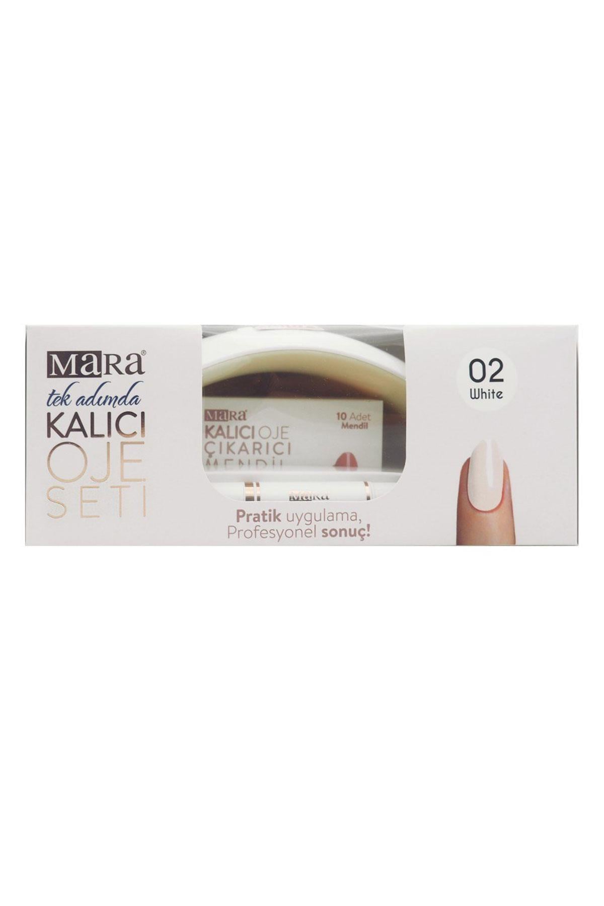Mara Kalıcı Oje Seti 02 White + Manikür Peeling Hediye