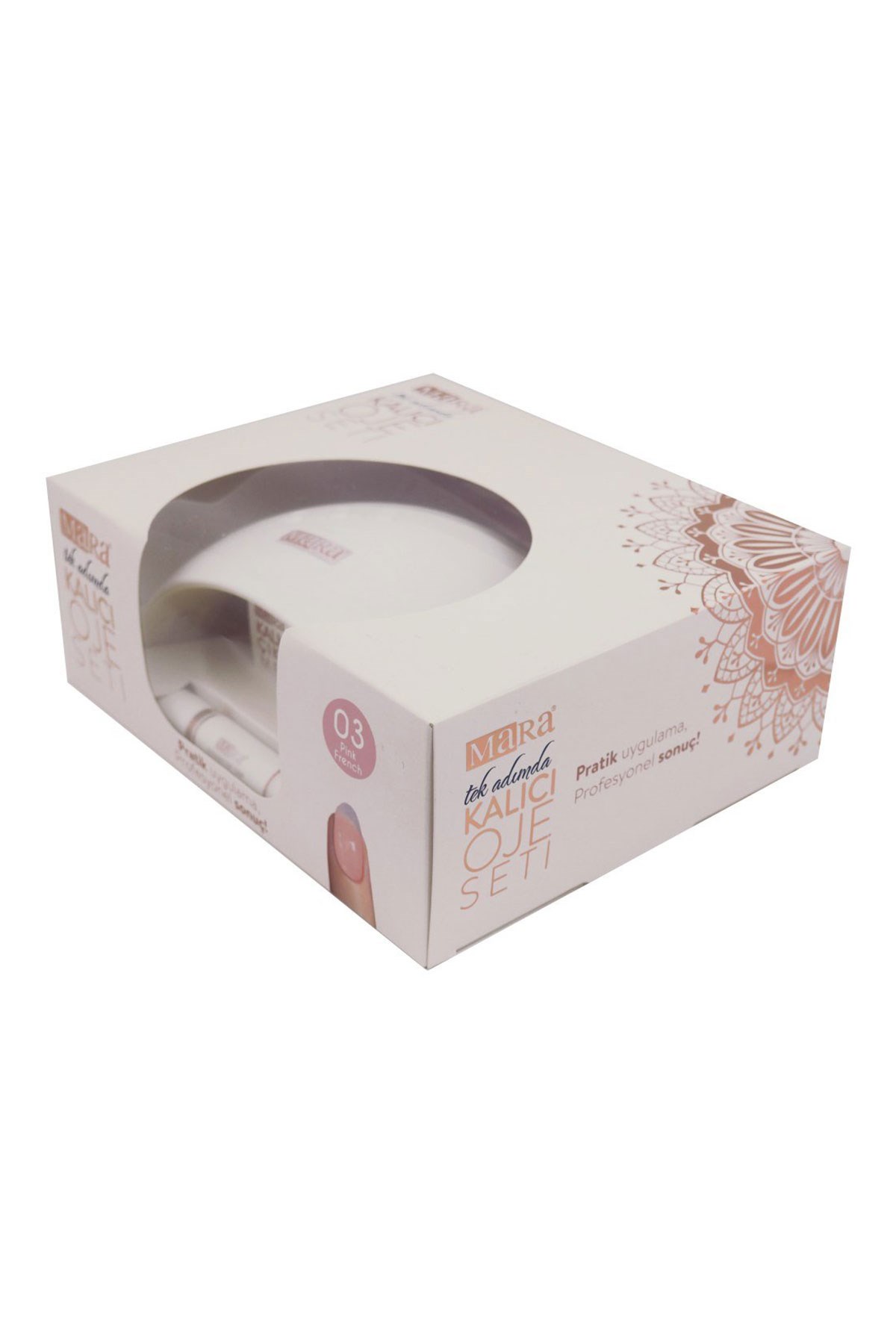 Mara Kalıcı Oje Seti 03 Pink French + Jel Parfüm Hediye