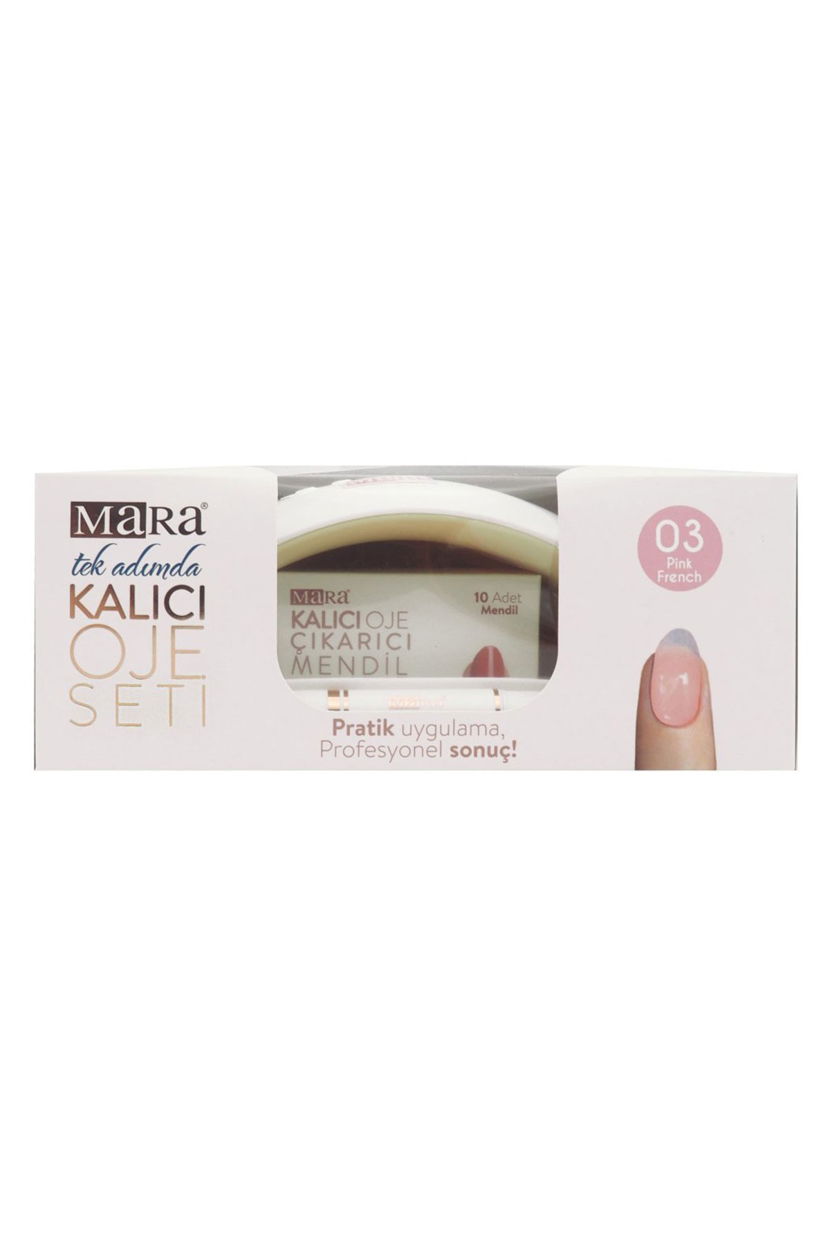Mara Kalıcı Oje Seti 03 Pink French + Jel Parfüm Hediye