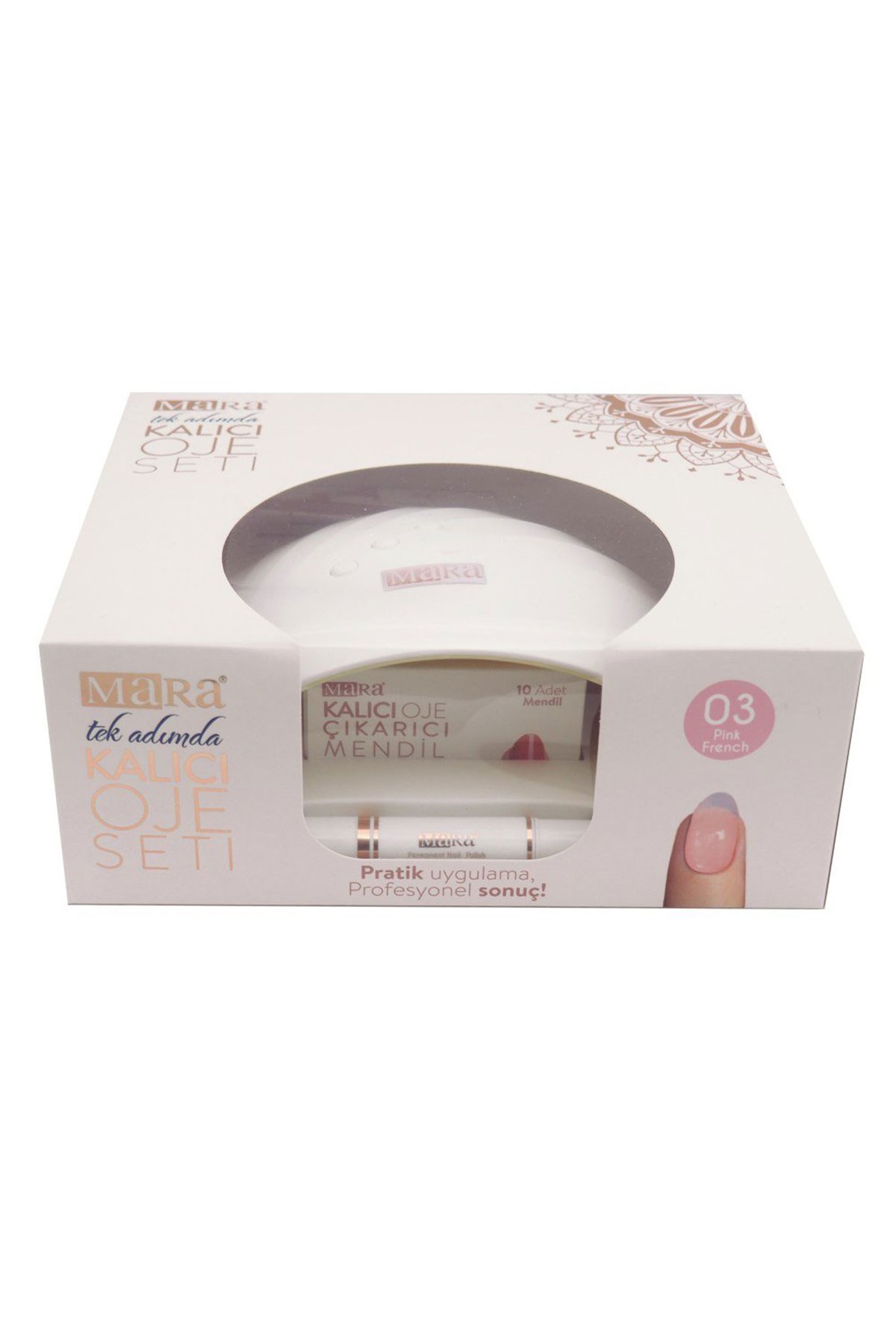 Mara Kalıcı Oje Seti 03 Pink French + Jel Parfüm Hediye