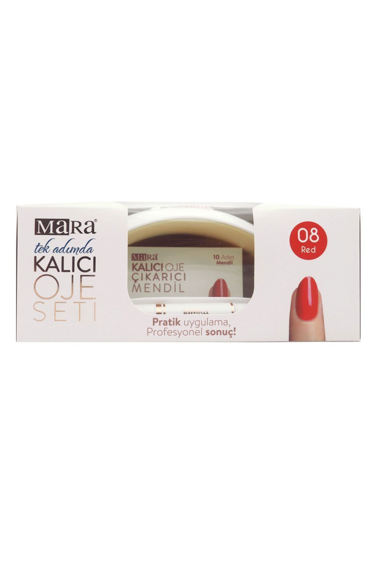 Mara Kalıcı Oje Seti 08 Red + Jel Parfüm Hediye