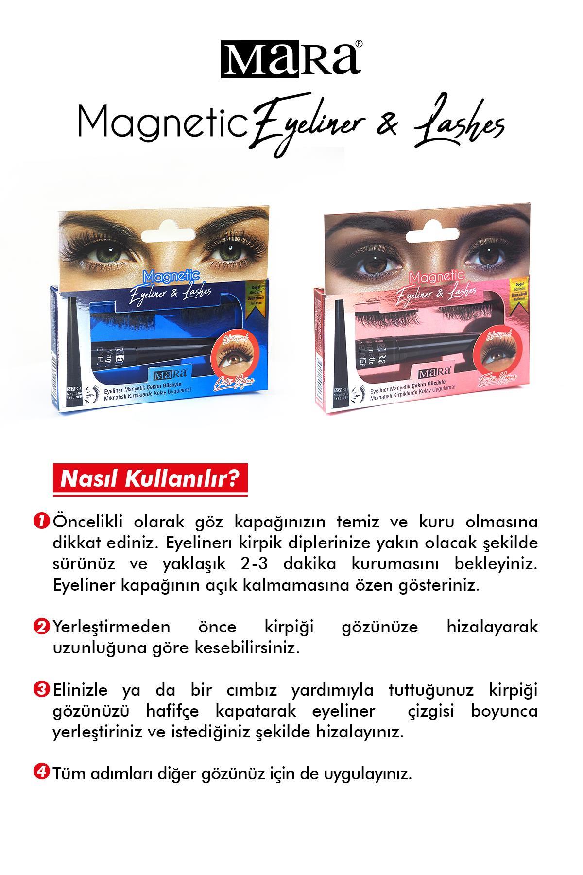 Mara Manyetik Eyeliner'lı Mıknatıslı Takma Kirpik Ekstra Yoğun