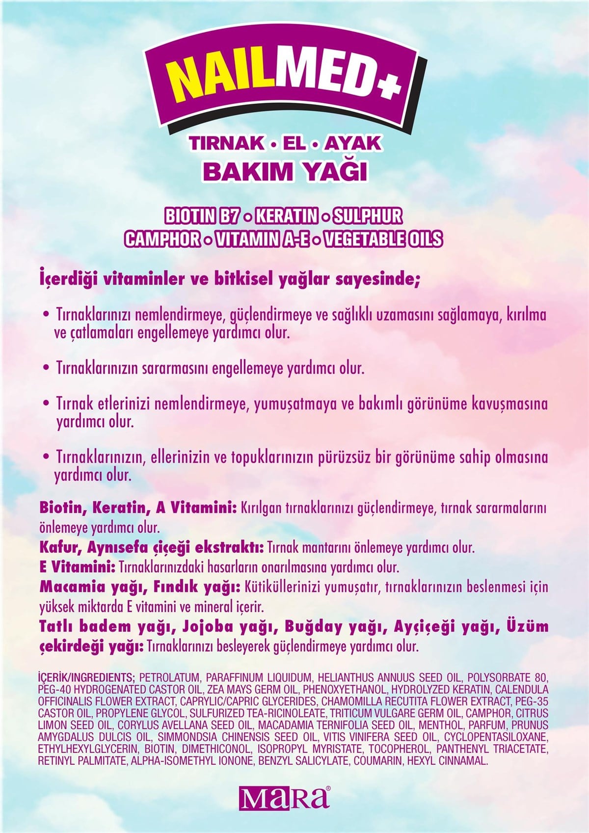 Mara NailMED+ Biotin Tırnak El Ayak Bakım Yağı 60ml