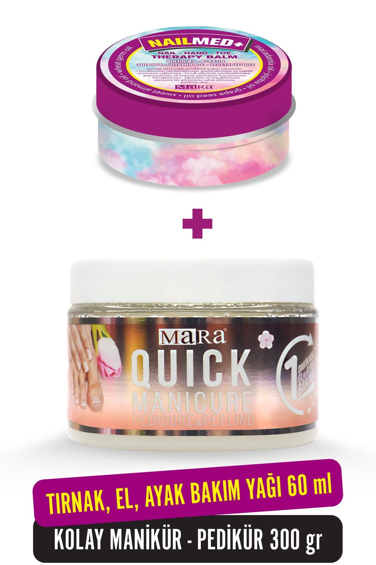 Mara Quick Manikür 300gr + NailMED+ Biotin 60ml Tırnak El Ayak Bakım Seti