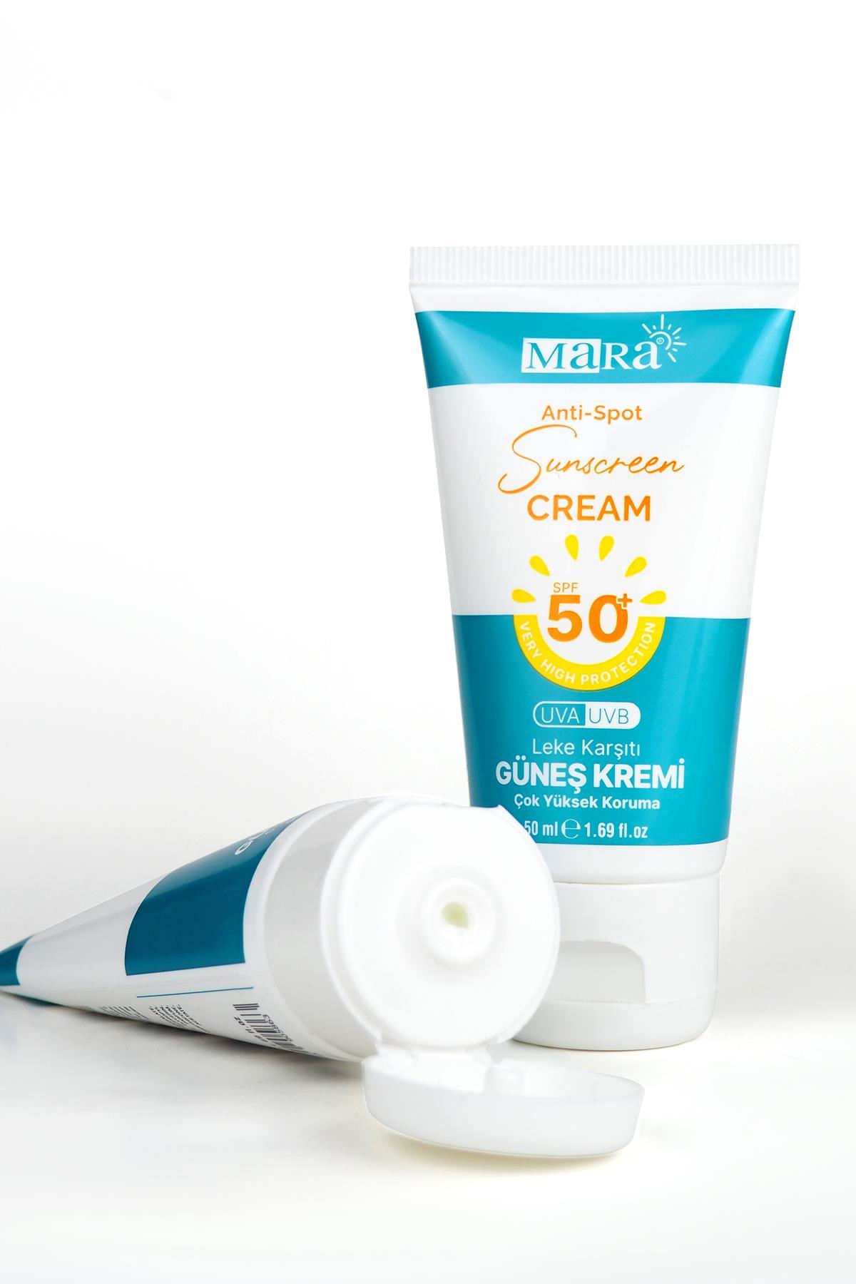 Mara SPF 50+ Leke Karşıtı Yüz Güneş Kremi Tüm Cilt Tipleri İçin 50 ml 2 adet