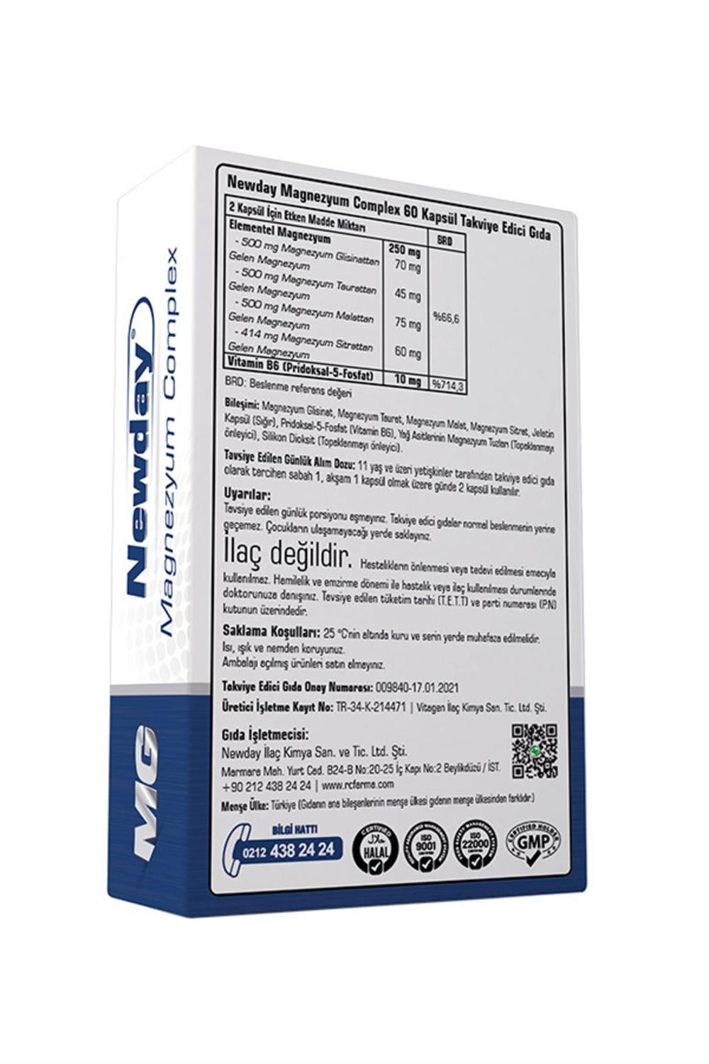 Newday Magnezyum Complex 60 Kapsül