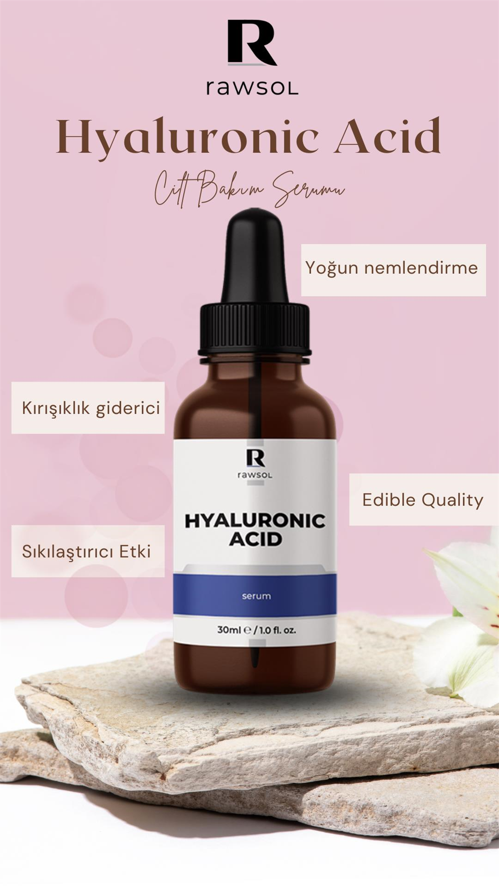 RawSol Hyaluronic Acid Cilt Bakım Serumu 30 ml