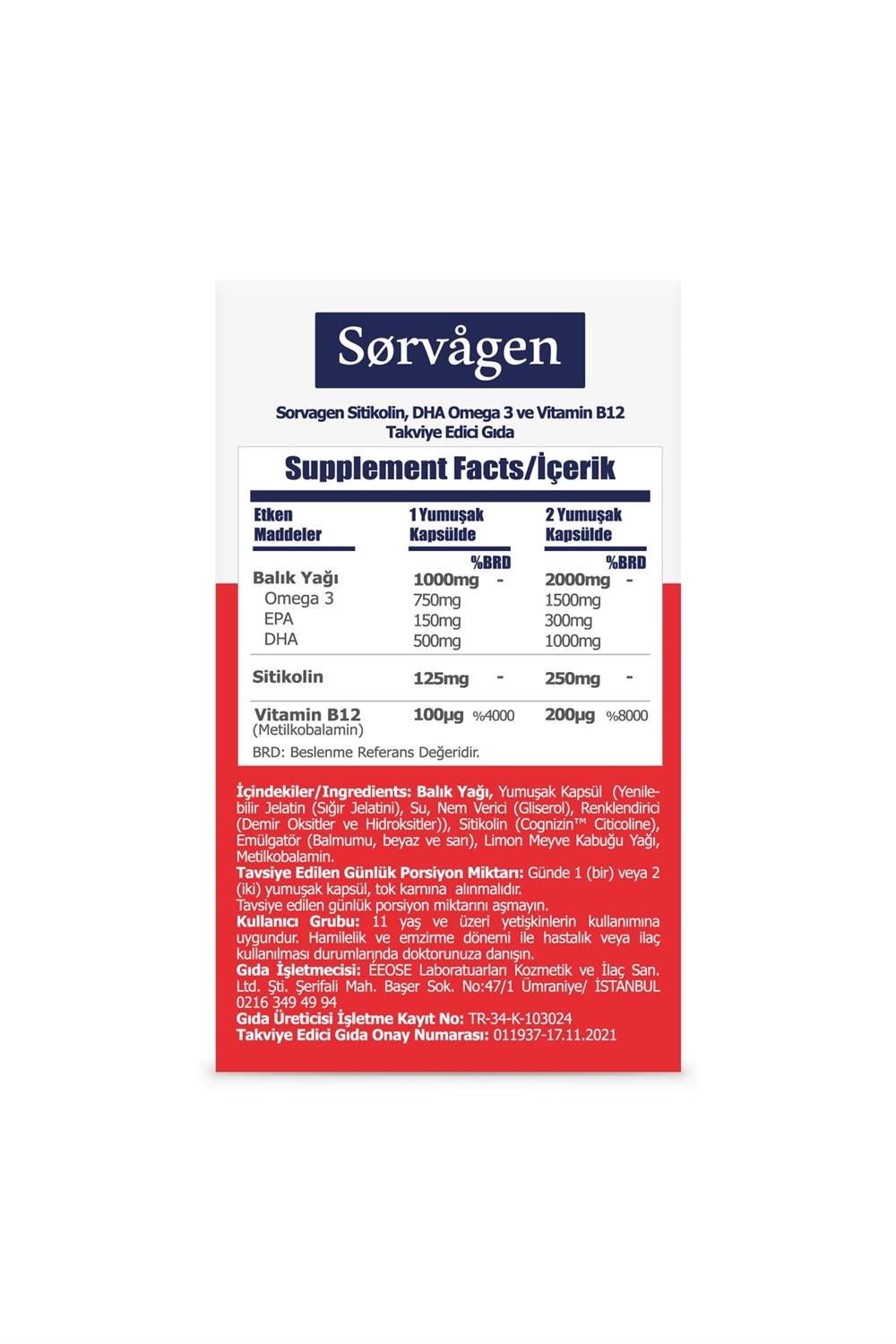 Sorvagen Smart 30 Kapsül