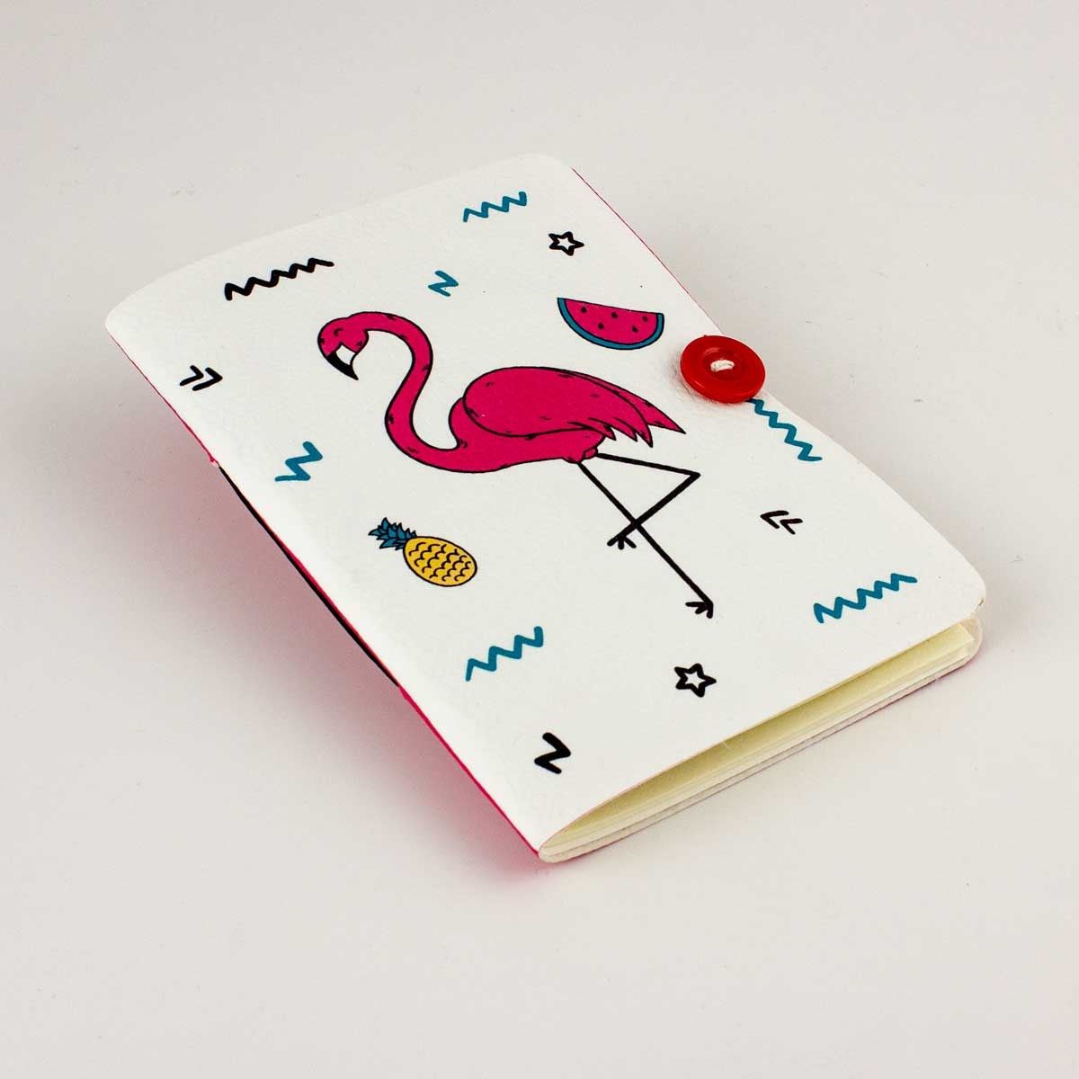 Flamingo ve Karpuz Düğmeli Defter
