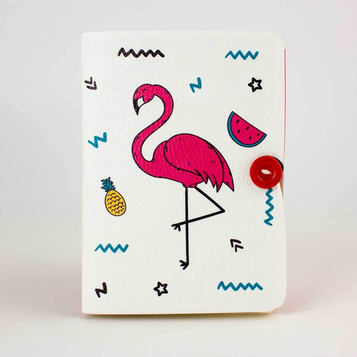 Flamingo ve Karpuz Düğmeli Defter