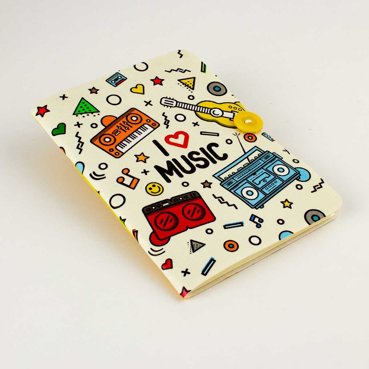 I Love Music Düğmeli Defter