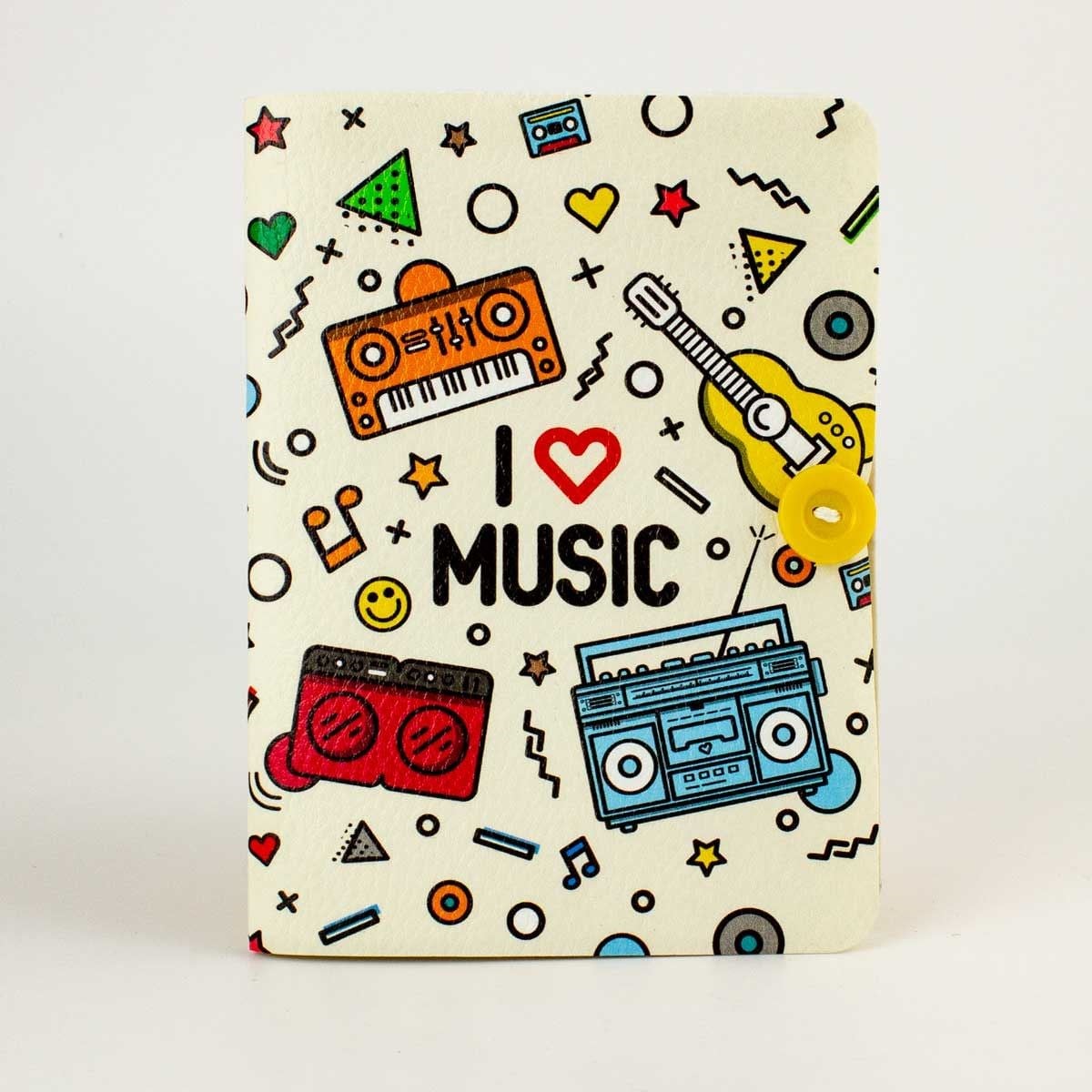 I Love Music Düğmeli Defter