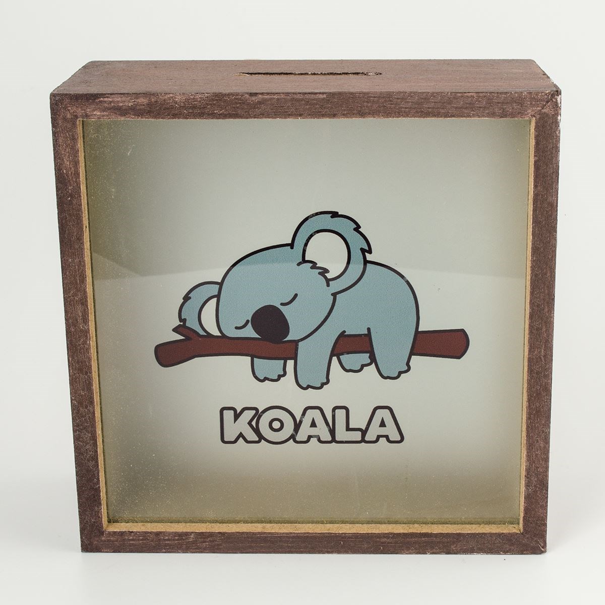 Koala Ahşap ve Cam Tasarımlı Kumbara