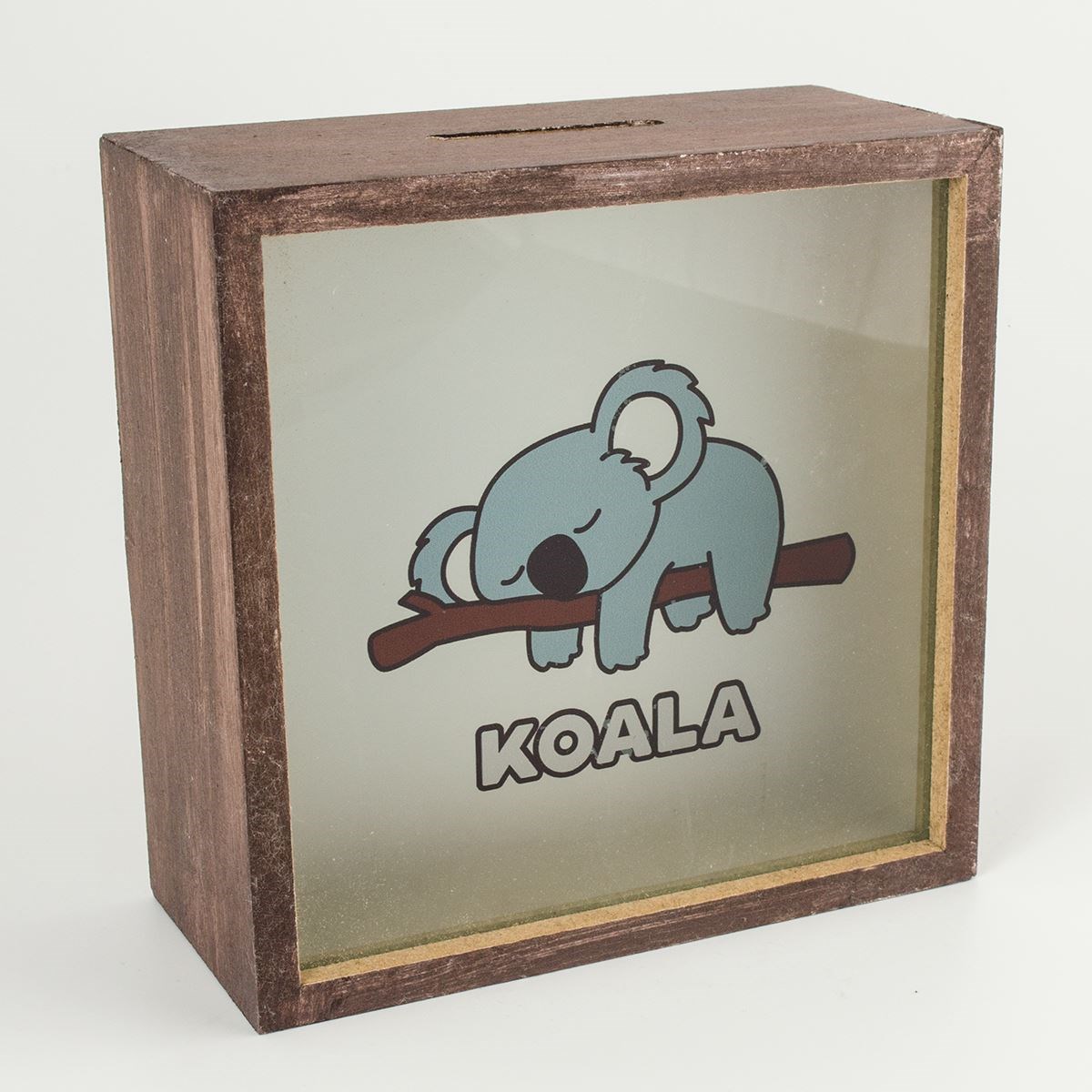 Koala Ahşap ve Cam Tasarımlı Kumbara