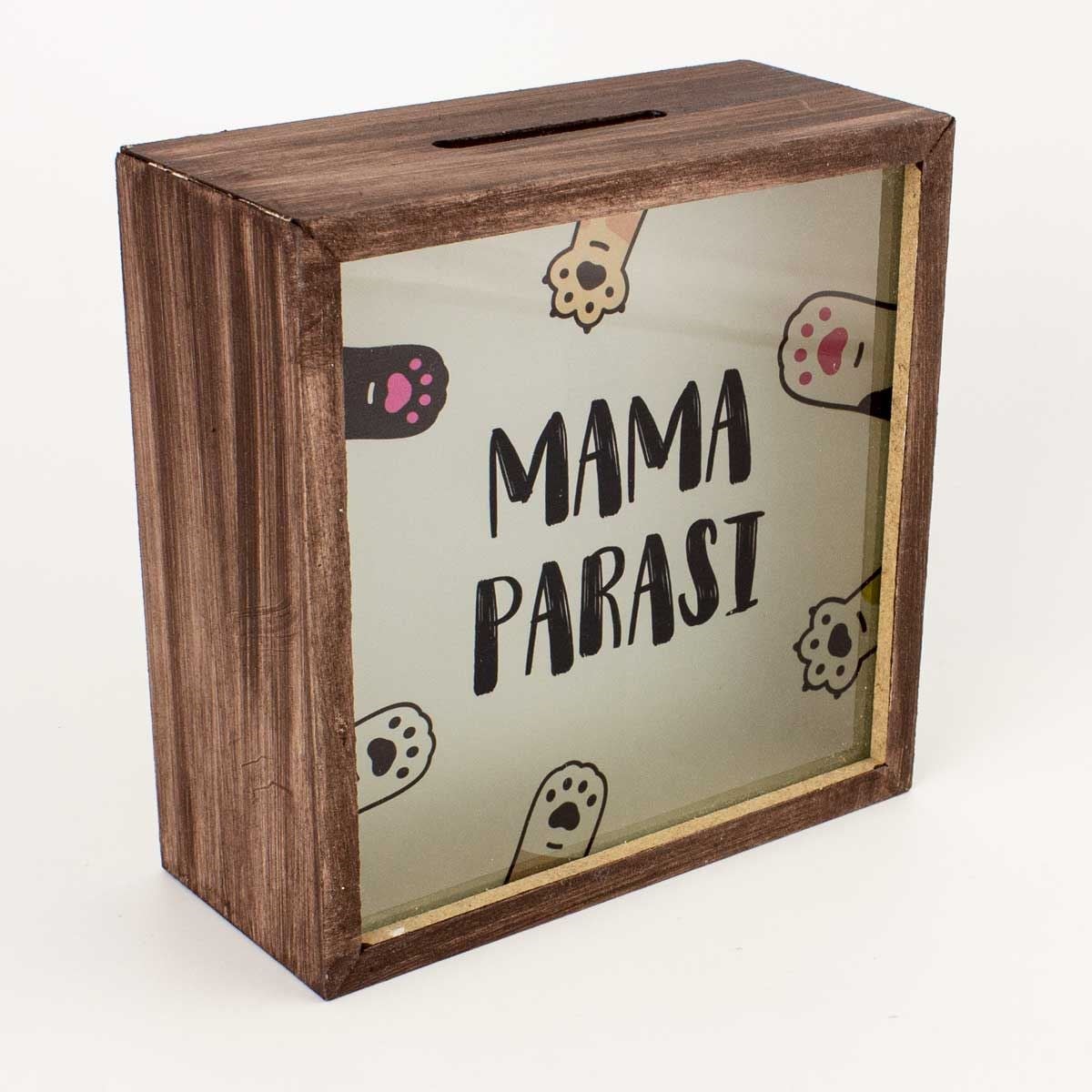 Mama Parası Ahşap ve Cam Tasarımlı Kumbara