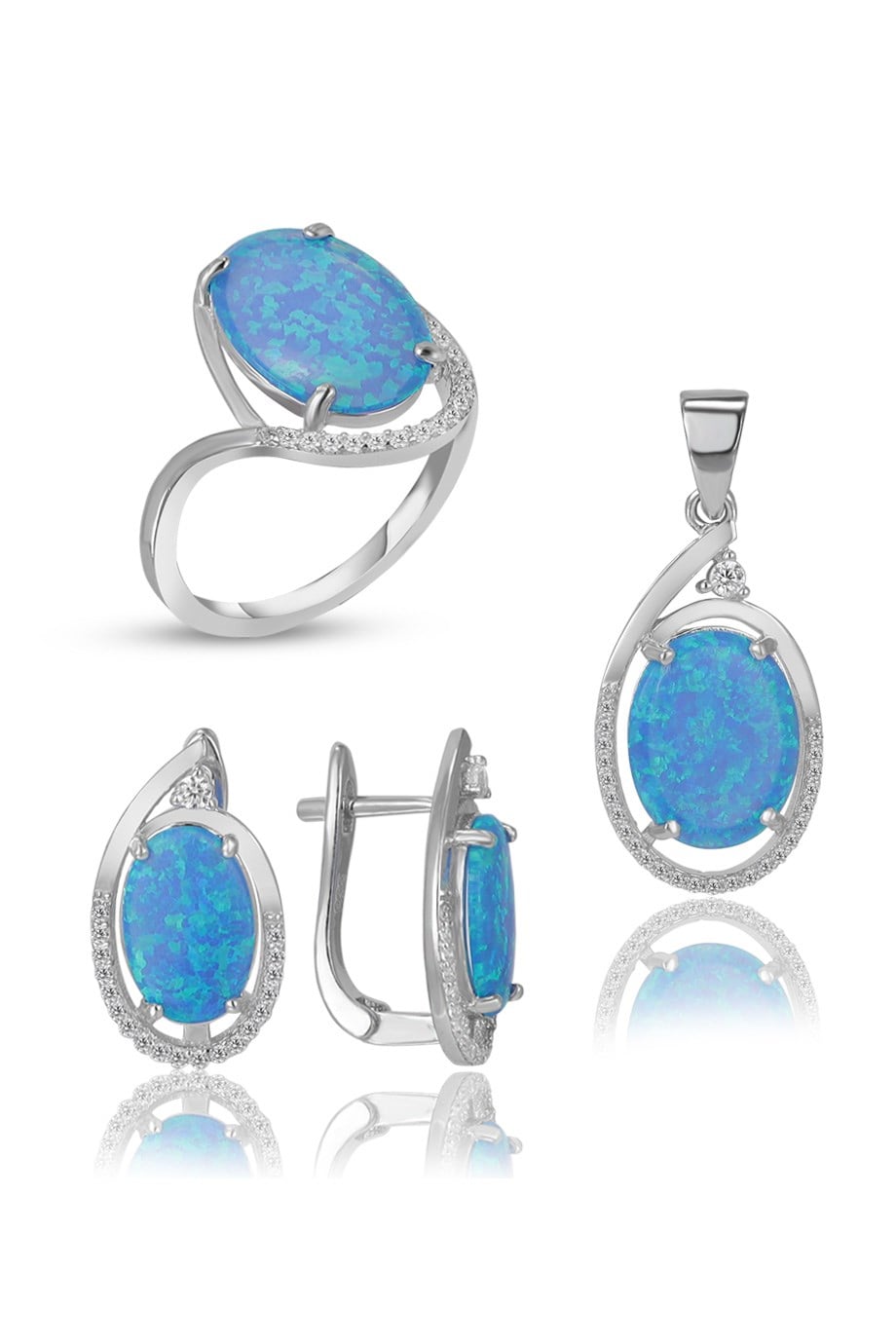 OPAL MAVİ TAŞLI SET