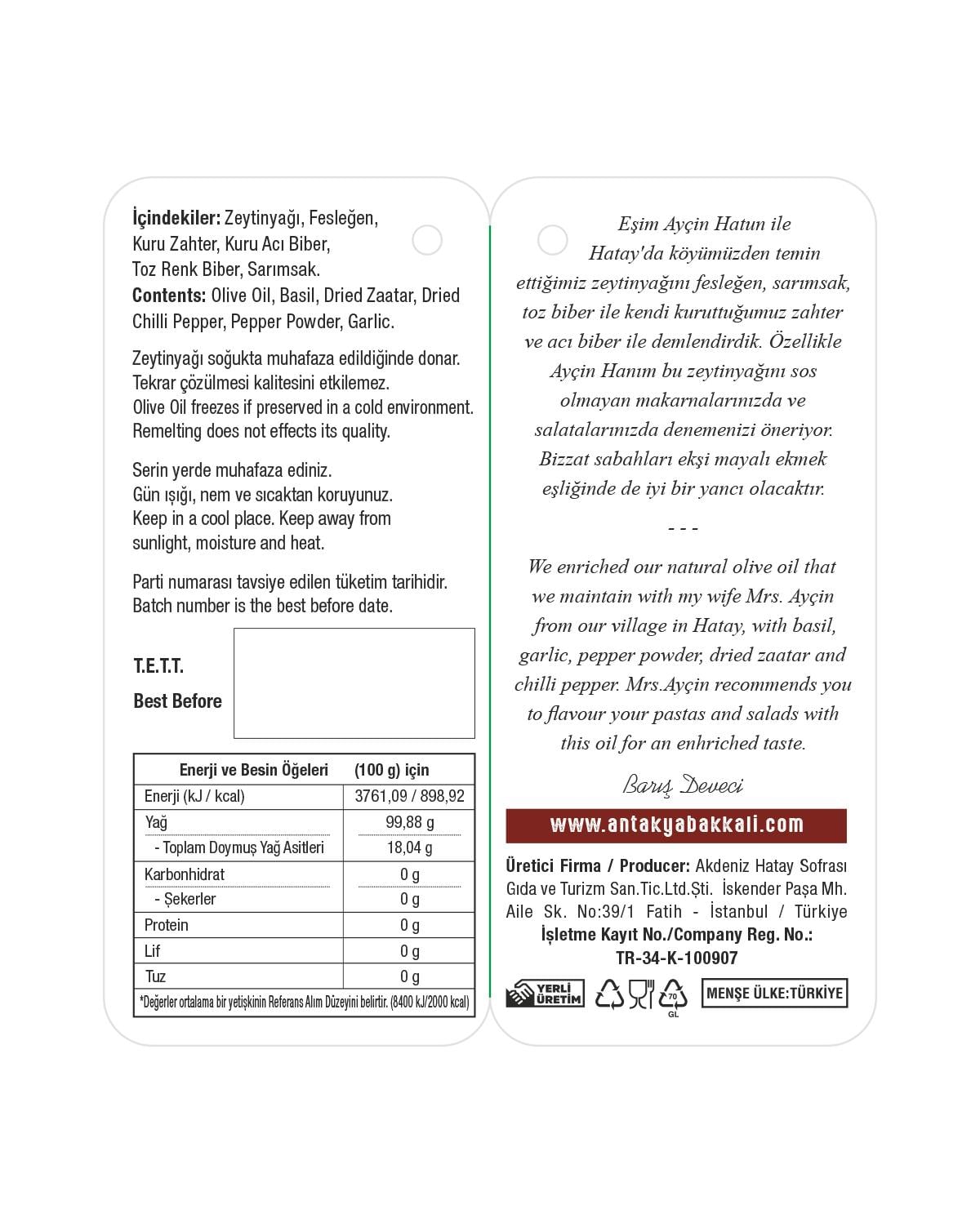 Acılı Zeytinyağı 500 ml