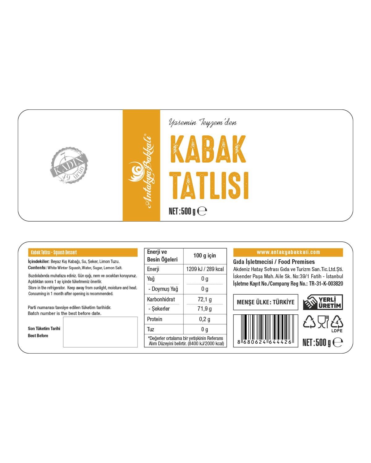 Hatay Boynuz Kabak 500 g