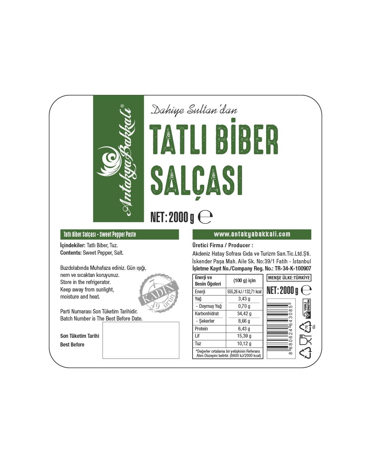 Tatlı Biber Salçası 2000 g