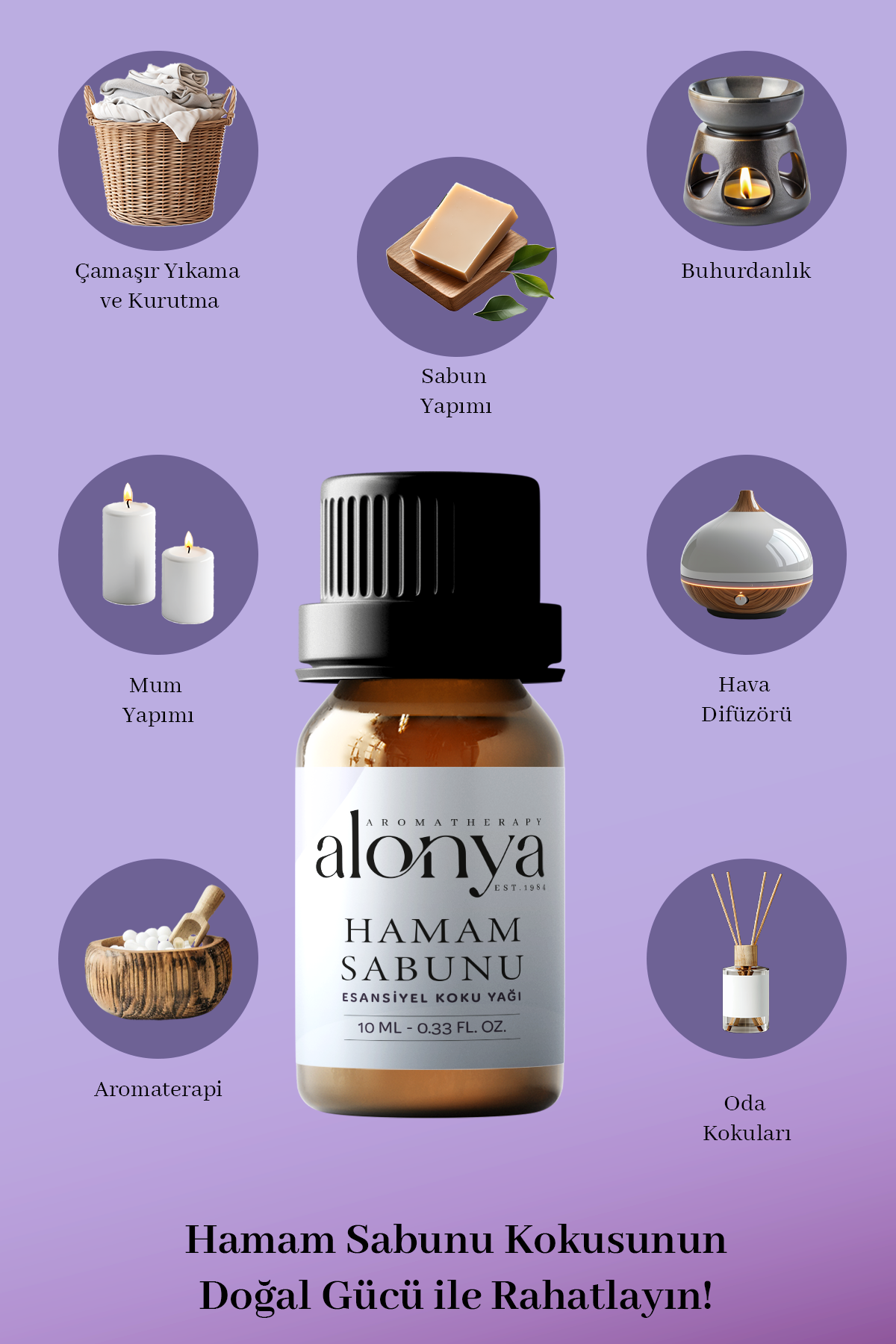 HAMAM SABUNU ESANSİYEL UÇUCU KOKU YAĞI ORTAM KOKUSU DOĞAL YAĞ AROMATERAPİ YAĞI 10 ML