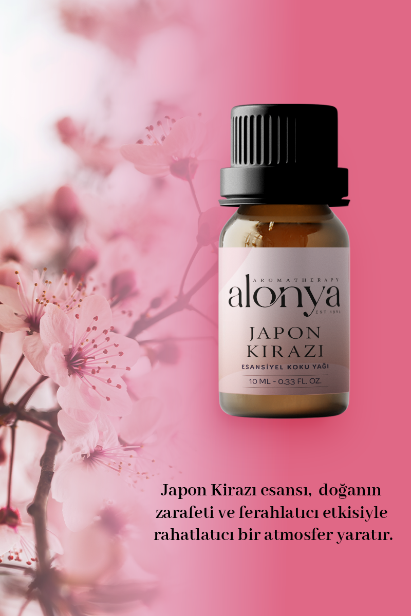 JAPON KİRAZI ESANSİYEL UÇUCU KOKU YAĞI ORTAM KOKUSU DOĞAL YAĞ AROMATERAPİ YAĞI 10 ML