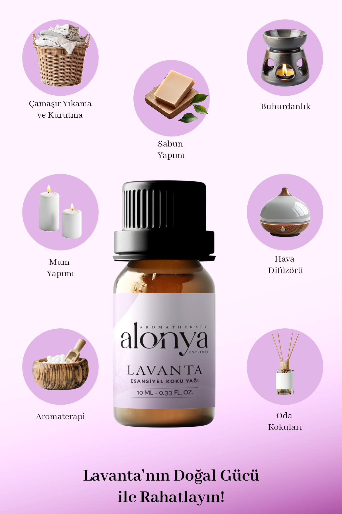 LAVANTA ESANSİYEL UÇUCU KOKU YAĞI ORTAM KOKUSU DOĞAL YAĞ AROMATERAPİ YAĞI 10 ML