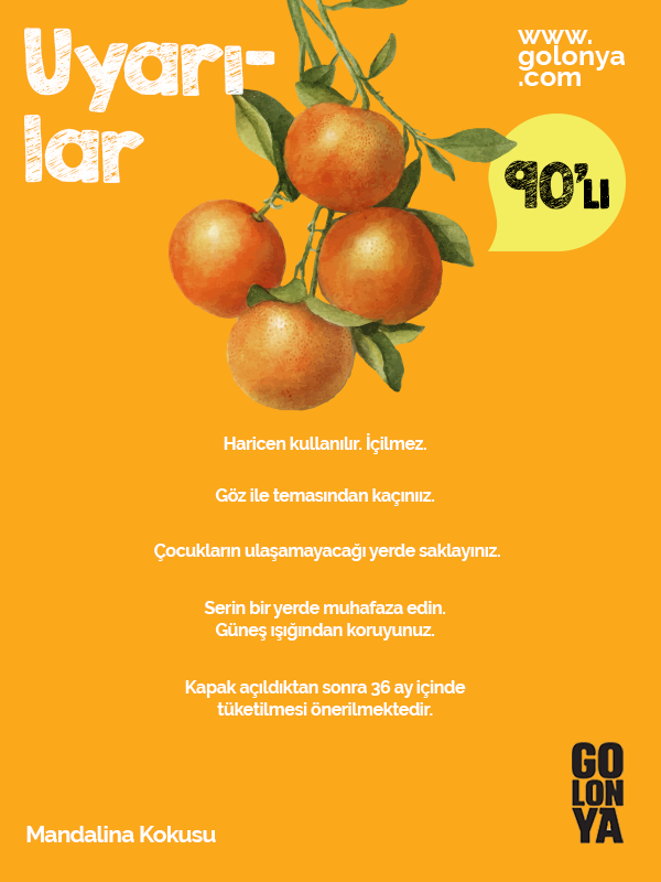 Mandarin Kolonyalı Mendil 90lı 