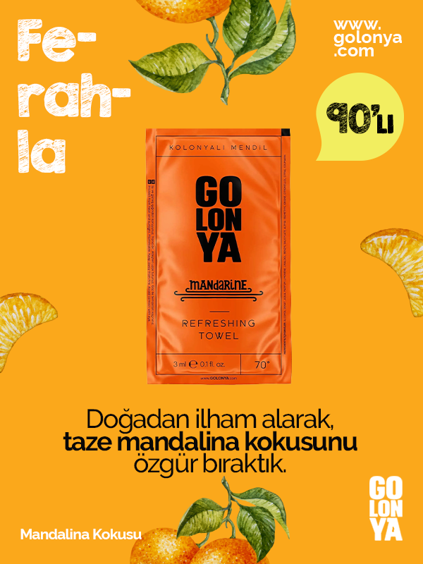 Mandarin Kolonyalı Mendil 90lı 