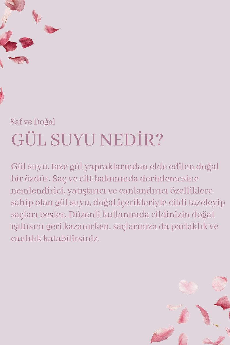 SAF GÜL HİDROSOLÜ AYDINLATICI GÖZENEK SIKILAŞTIRICI VE NEMLENDİRİCİ TONİK 150 ML