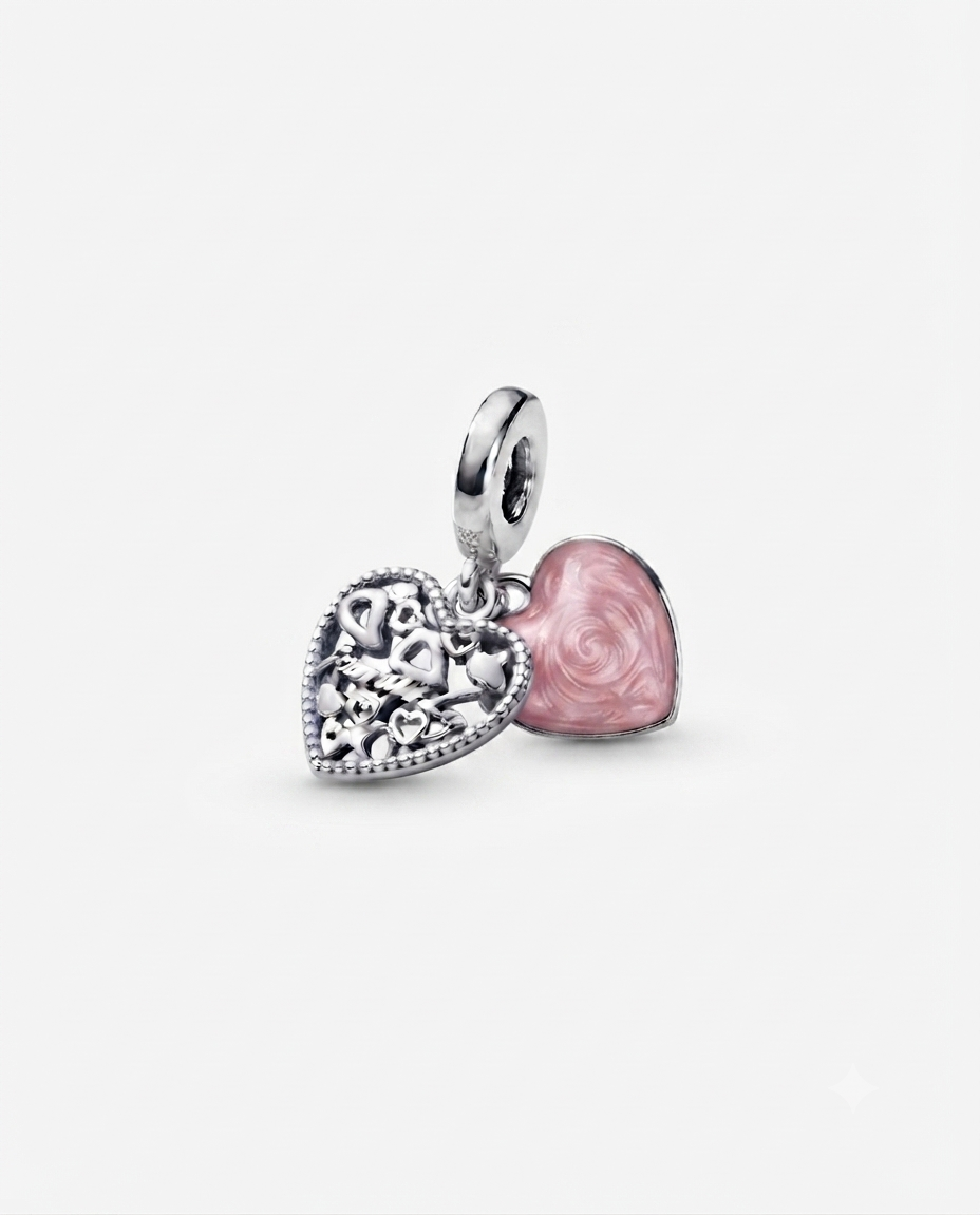  Aile Temalı Gümüş Charm Love Makes a Family