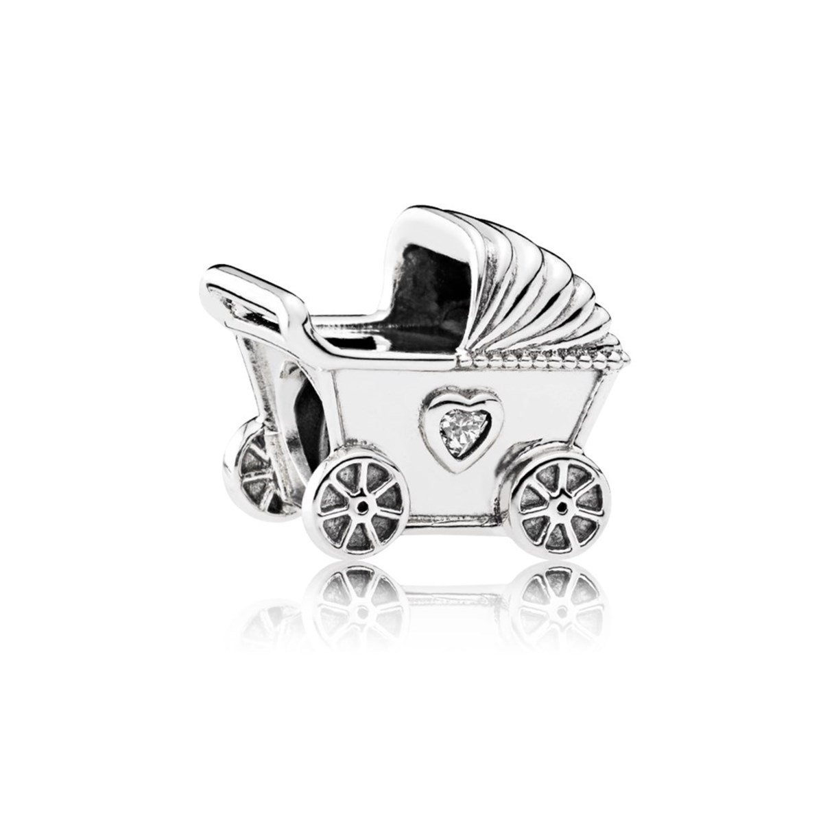  Bebek Arabası Model Gümüş Charm