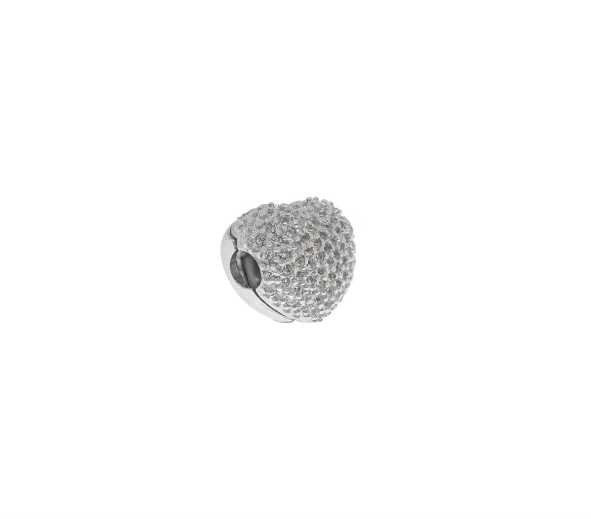 Bayan Gümüş Pandora Bileklik Uyumlu Kalp Model Klips Charm