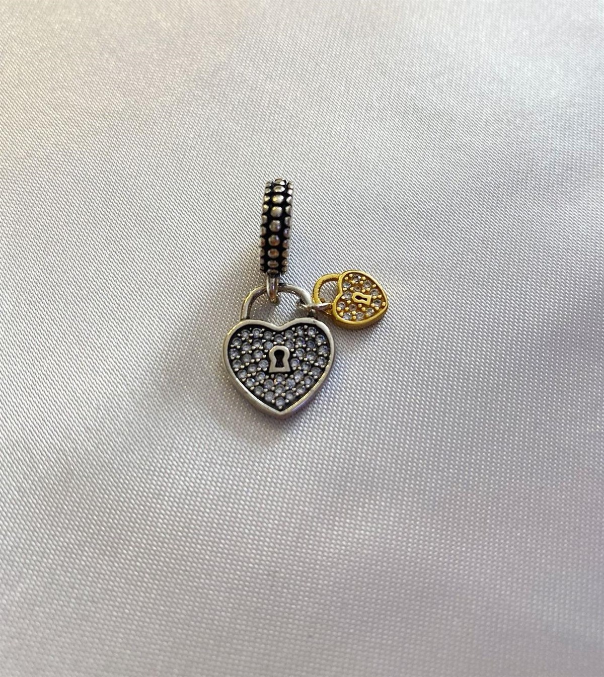 Bayan Gümüş Pandora Bileklik Uyumlu Kalp Model Charm
