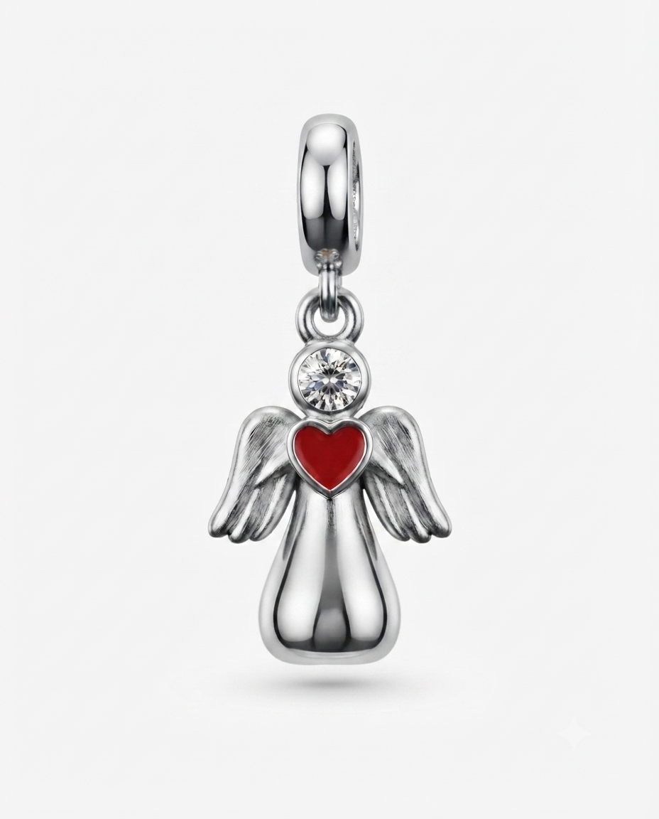 Bayan Gümüş Pandora Bileklik Uyumlu Melek Model Charm