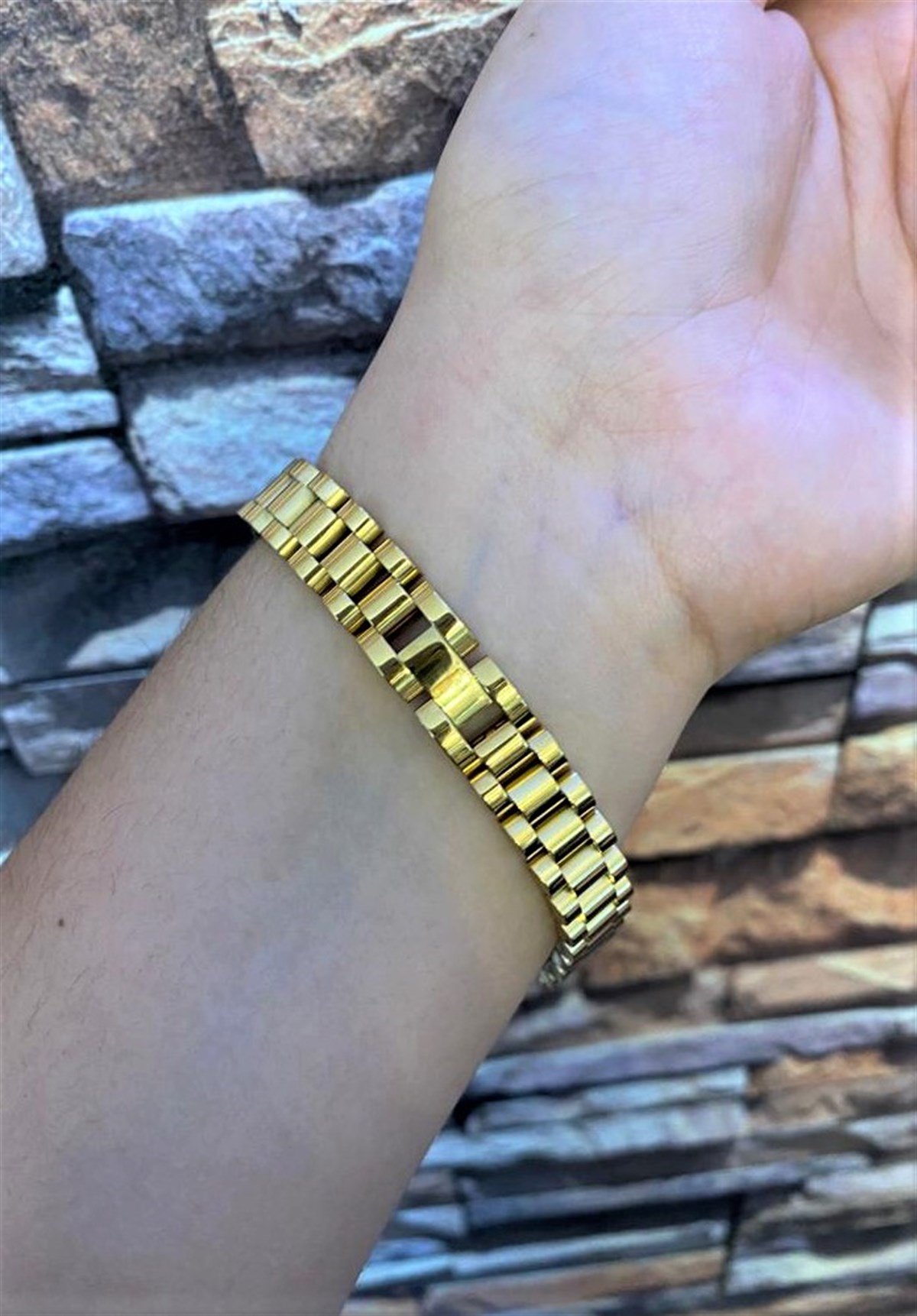 Erkek Çift Taç Model Çelik Bileklik