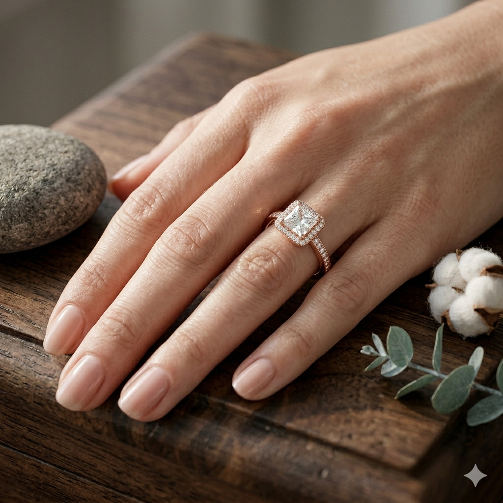 Gümüş İthal Ve Kararma Yapma Swarovski Taş Bakır Renk Tasarım Baget Yüzük