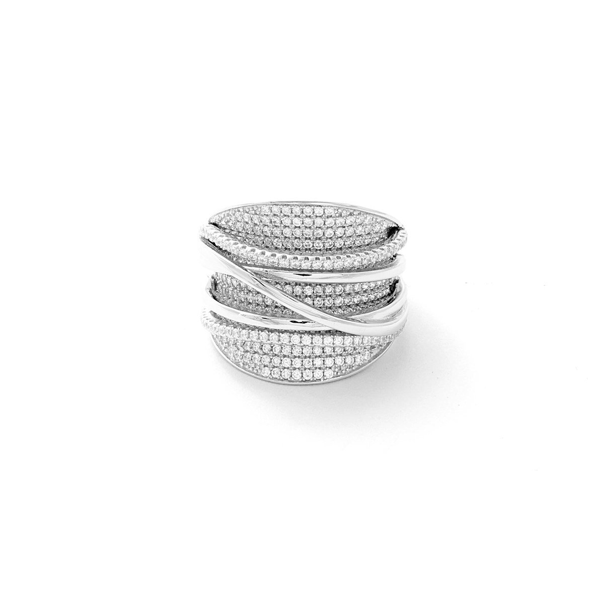 Gümüş İthal Ve Kararma Yapmaz Swarovski Taş Çizgi Detay Tasarım Yüzük