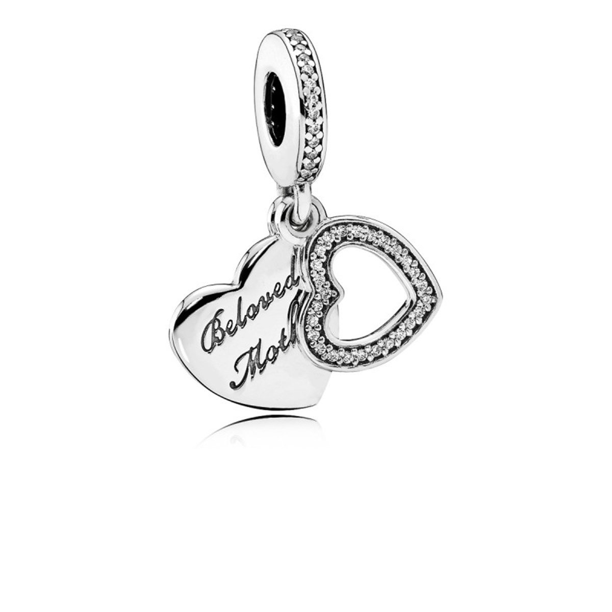 Gümüş kalp Detaylı Charm