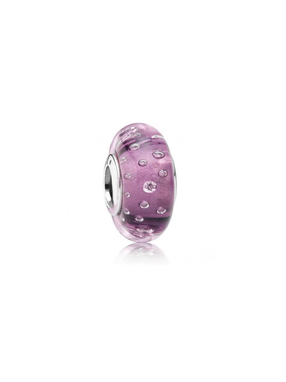 Gümüş Yuvarlak Pembe Taş Charm