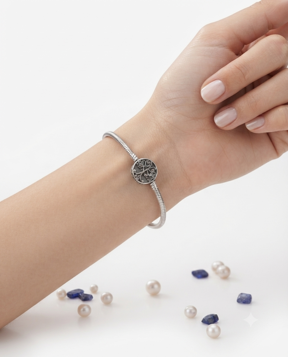Kadın Hayat Ağacı Model Gümüş Charm