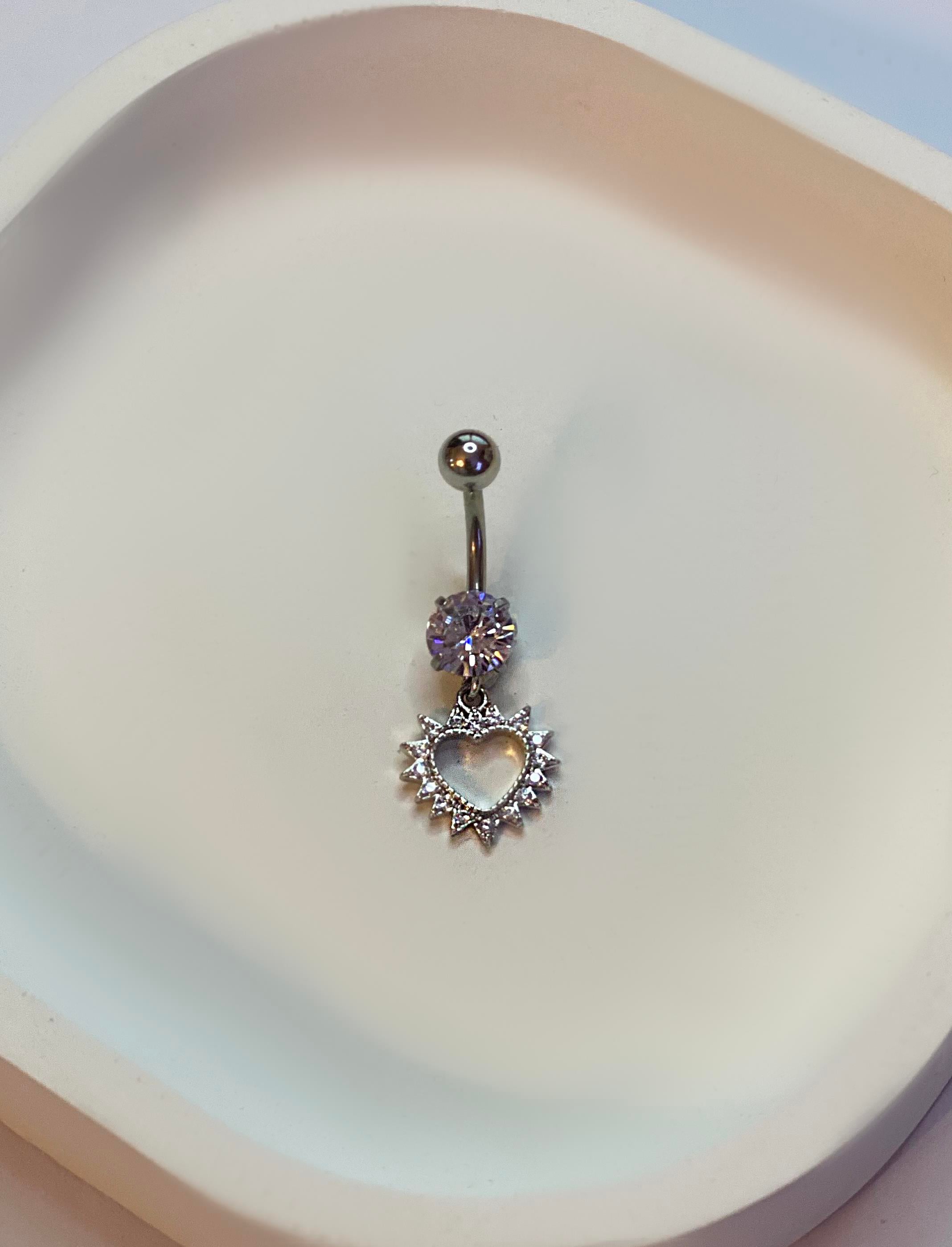 Kadın Kalp Model Tektaş Model Çelik Piercing 