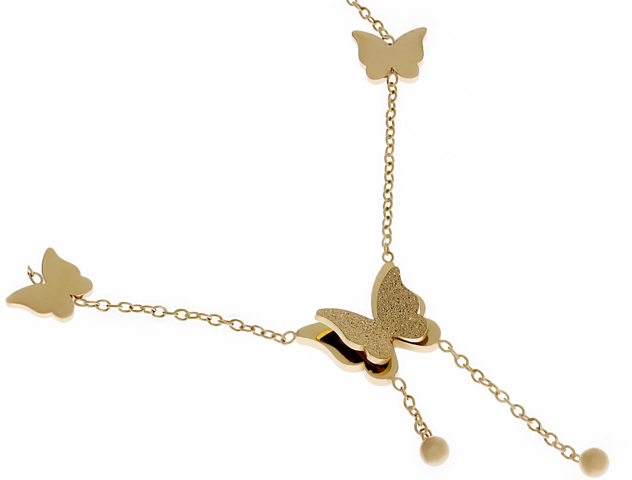 Kadın Kelebek Model Gold Renk Çelik Halhal 