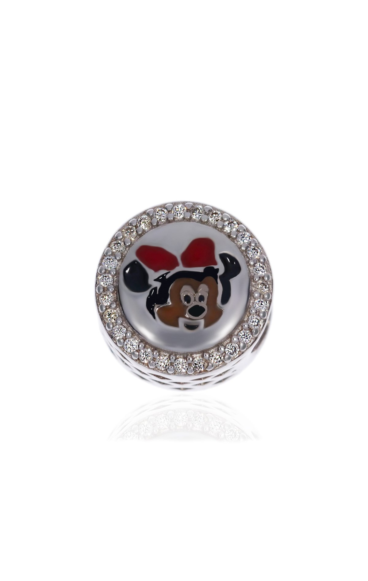 Kadın Minnie Mouse Karakterli Gümüş Charm