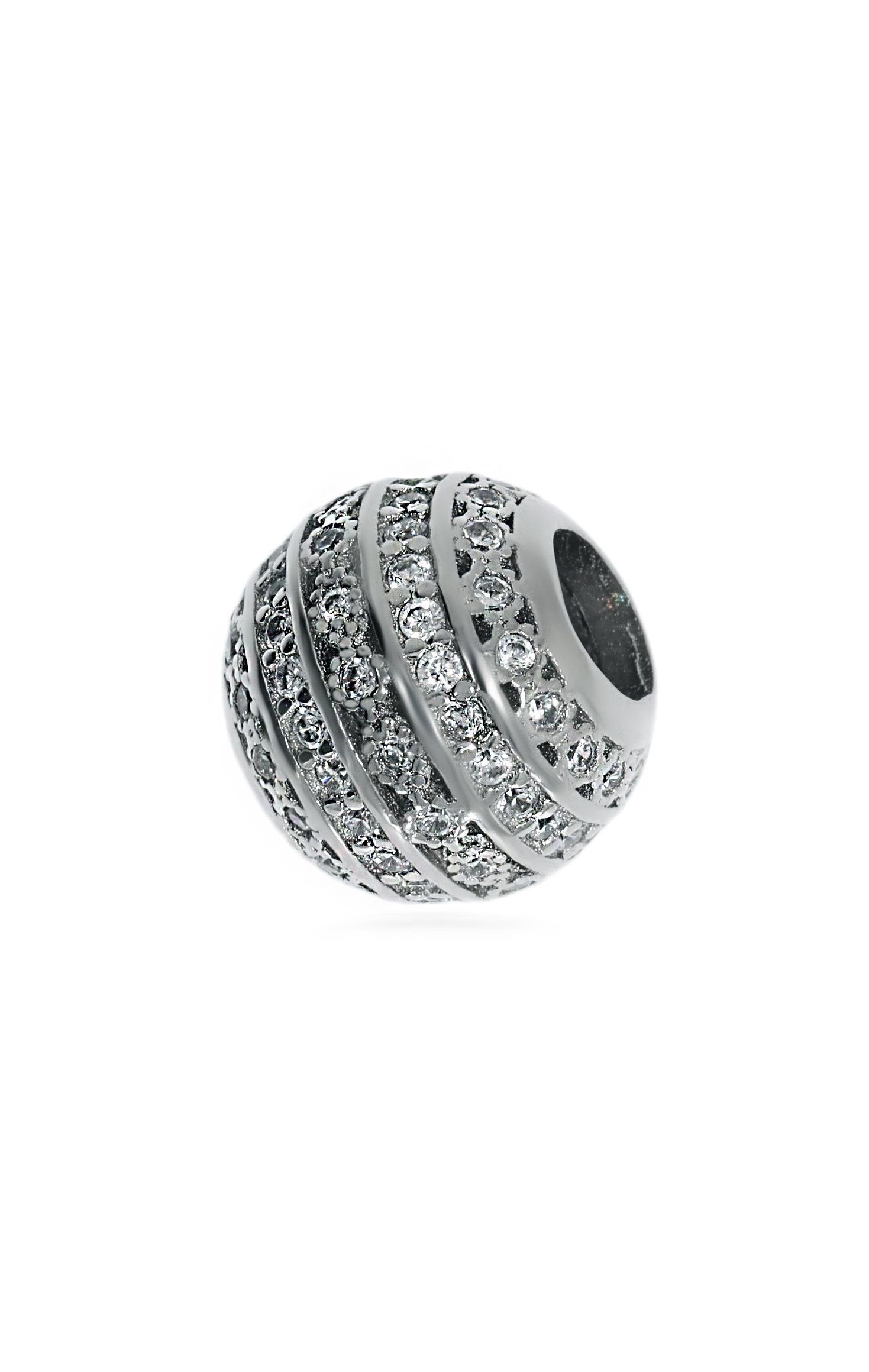 Kadın Silver Renk Taşlı Top Gümüş Charm