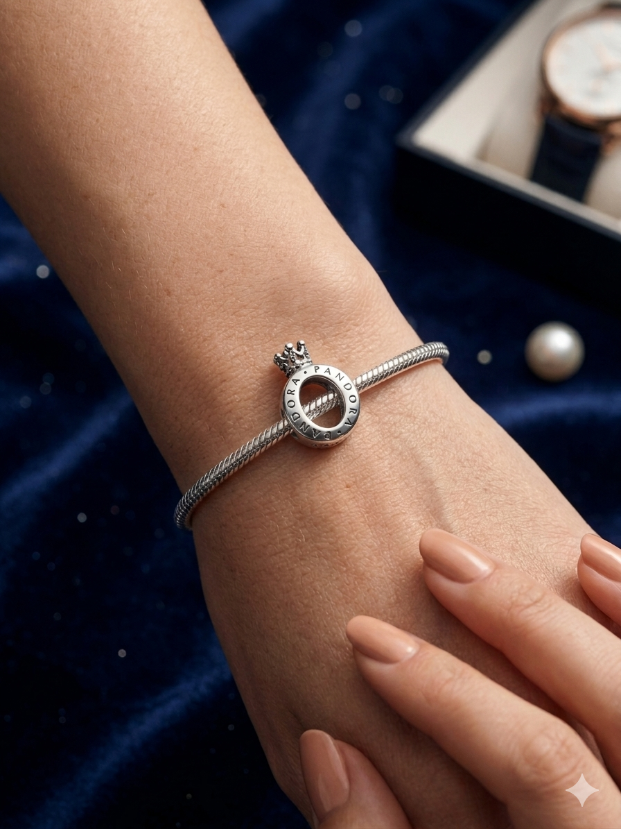Kadın Taç Model Gümüş Charm