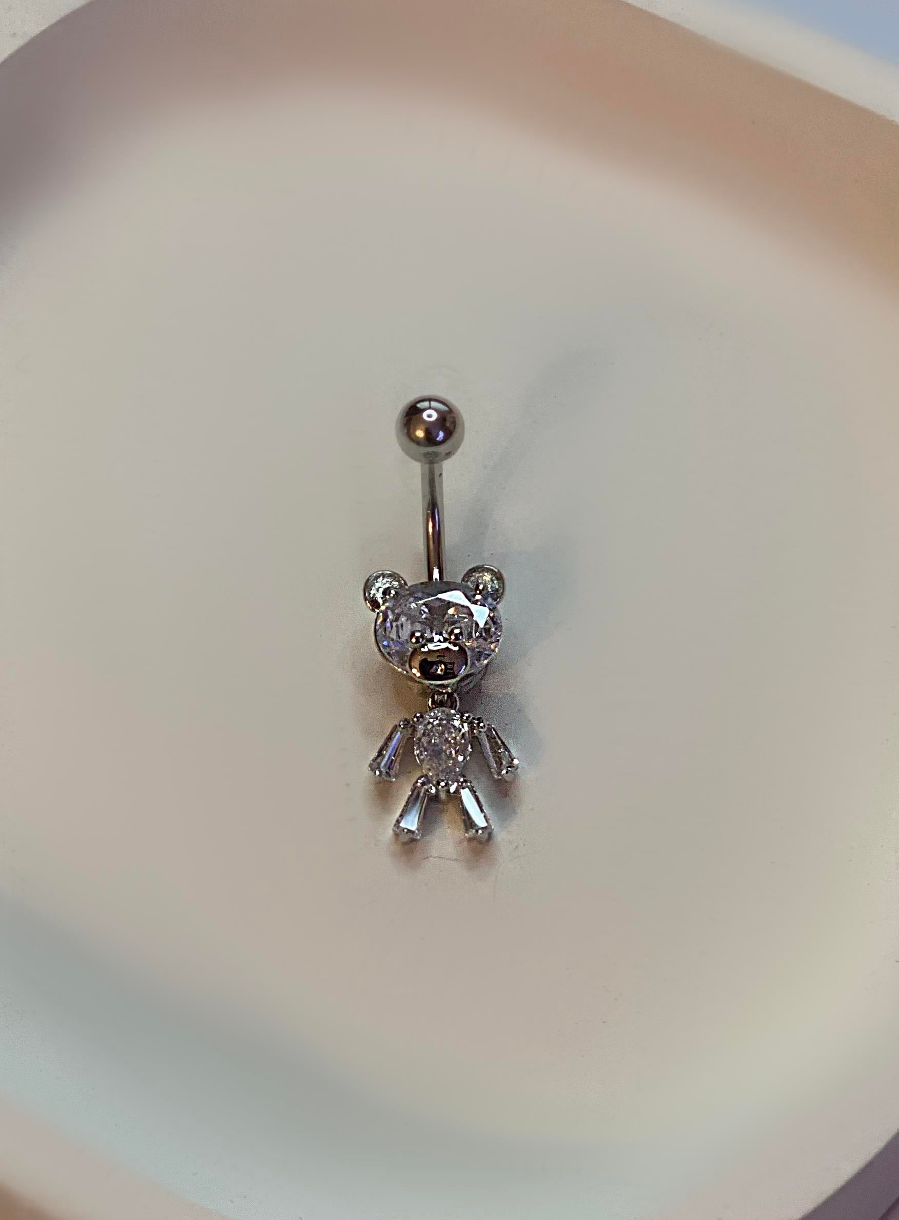 Kadın Taşlı Ayıcık Model Çelik Piercing