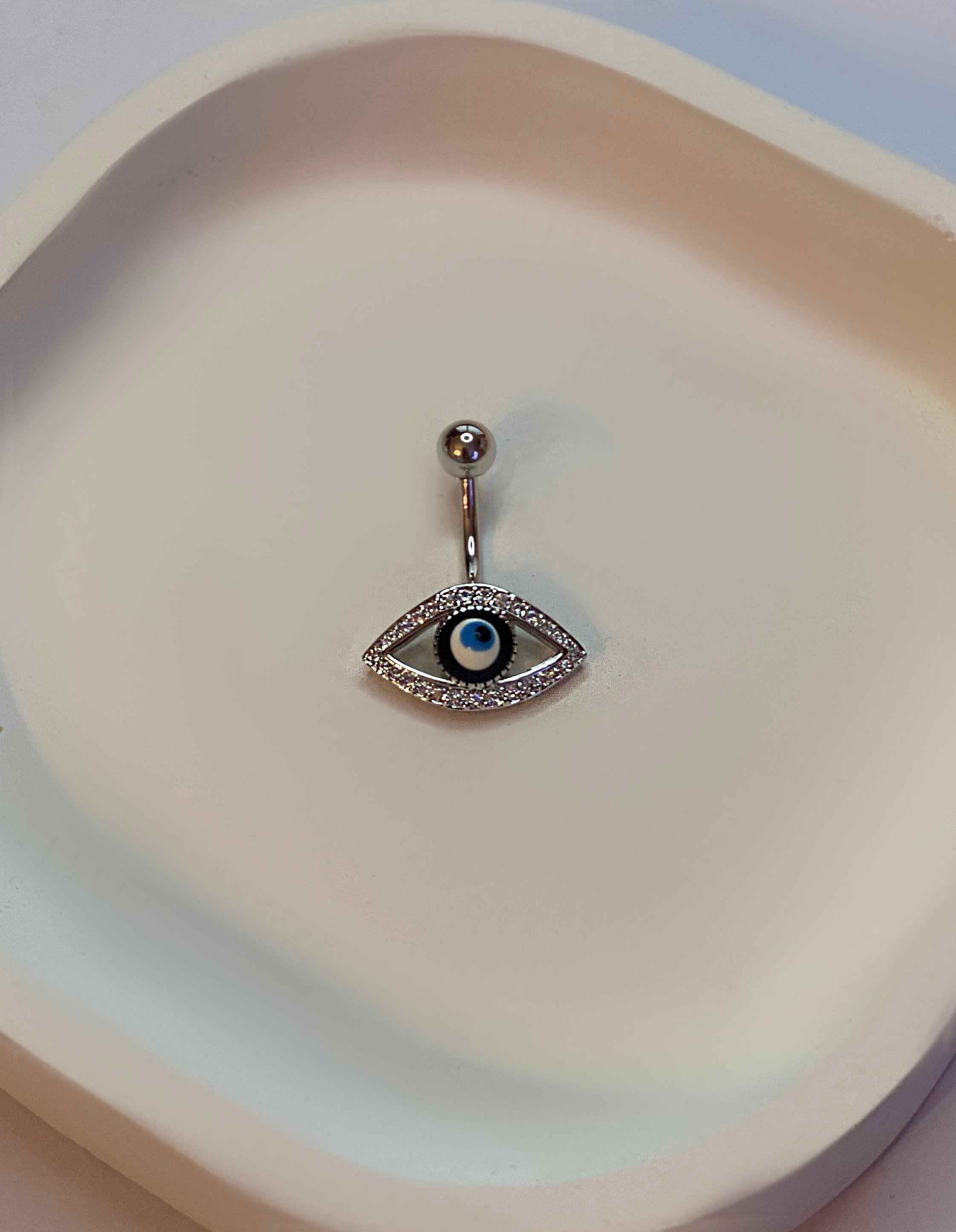 Kadın Taşlı Göz Model Çelik Piercing