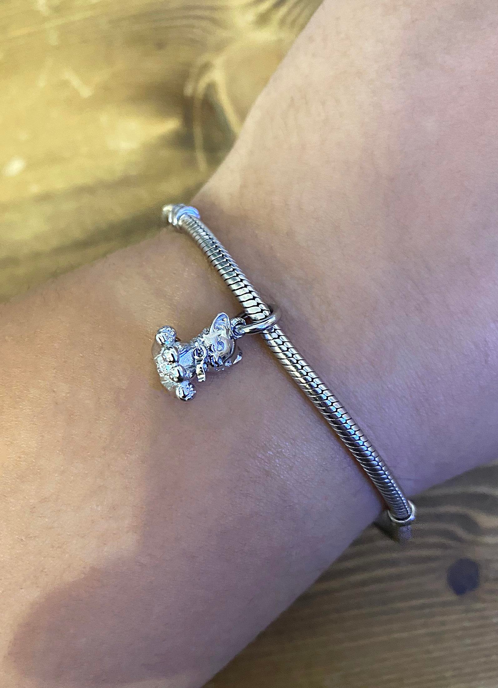 Kadın Tatlı Kedi Model Gümüş Charm